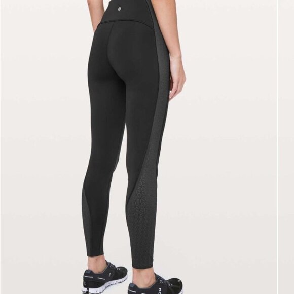 Lululemon Strength & Sweat Tight Black Stretch Athletic Yoga Run Leggings 4 - Picture 2 of 4
